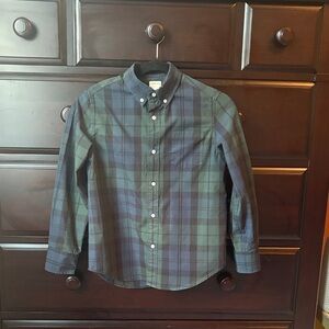 J. Crew Navy and Forest Plaid Button Down Shirt